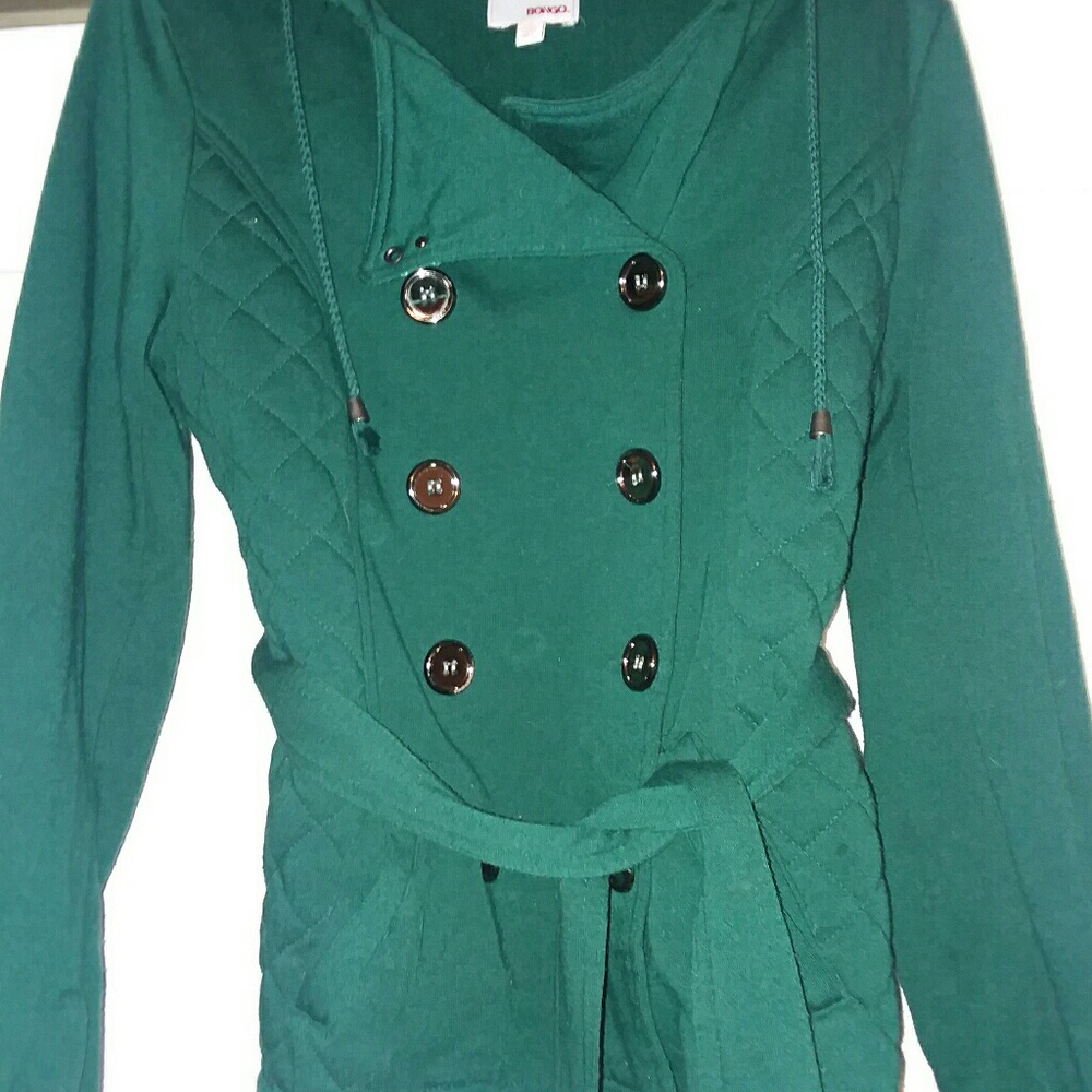 BONGO green women's peacoat